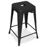 Industrial Design Bar Stool - Matte Steel - 60cm - Stylix image 7