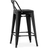 Bar Stool with Backrest Industrial Design - 60cm - Stylix image 7