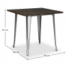 Buy Square Dining Table - Industrial Design - Wood and Metal - Stylix Steel 58995 - in the UK
