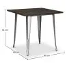 Square Dining Table - Industrial Design - Wood and Metal - Stylix image 7