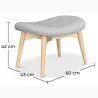 Ottoman upholstered in linen - Scandinavian design - Wood - Kontor image 7