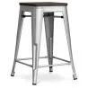 Bar Stool - Industrial Design - Wood & Steel - 60cm -Stylix image 7