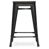 Bar Stool - Industrial Design - Wood & Steel - 60cm -Stylix image 7
