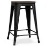 Bar Stool - Industrial Design - Wood & Steel - 60cm -Stylix image 7