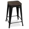 Bar Stool - Industrial Design - Wood & Steel - 60cm -Stylix image 7