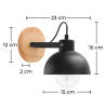 Buy  Wall Lamp - Scandinavian Style - Metal and Wood -  Syla Black 59031 with a guarantee