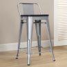Industrial Design Bar Stool with Backrest - Wood & Steel - 60 cm - Stylix image 7
