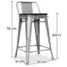 Industrial Design Bar Stool with Backrest - Wood & Steel - 60 cm - Stylix image 7