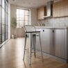 Industrial Design Bar Stool with Backrest - Wood & Steel - 76cm - Stylix image 7