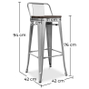 Buy Industrial Design Bar Stool with Backrest - Wood & Steel - 76cm - Stylix Green 59118 in the United Kingdom