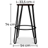 Buy Round Stool - Industrial Design - Wood & Metal - 74cm - Hairpin Black 58321 with a guarantee