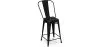 Bar Stool with Backrest - Industrial Design - 60cm - Stylix image 7
