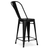 Bar Stool with Backrest - Industrial Design - 60cm - Stylix image 7