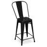 Buy Bar Stool with Backrest - Industrial Design - 60cm - Stylix Grey blue 58410 with a guarantee