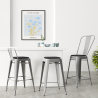 Buy Bar Stool with Backrest - Industrial Design - 60cm - Stylix Grey blue 58410 - prices