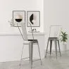 Bar Stool with Backrest - Industrial Design - 60cm - Stylix image 7