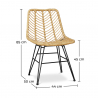Buy Synthetic wicker dining chair  Natural wood 59254 home delivery