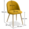 Buy Dining Chair - Upholstered in Fabric - Scandinavian Style - Evelyne Yellow 59261 in the United Kingdom