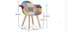 Patchwork Upholstered Dining Chair with Armrests - Pixi image 7