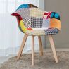 Patchwork Upholstered Dining Chair with Armrests - Pixi image 7