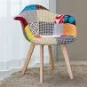 Patchwork Upholstered Dining Chair with Armrests - Pixi image 7