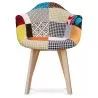 Patchwork Upholstered Dining Chair with Armrests - Pixi image 7