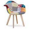 Patchwork Upholstered Dining Chair with Armrests - Pixi image 7