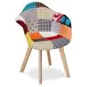 Patchwork Upholstered Dining Chair with Armrests - Pixi image 7