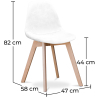 Buy Fabric Upholstered Dining Chair - Scandinavian Style - Denisse White 59267 home delivery