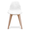 Buy Fabric Upholstered Dining Chair - Scandinavian Style - Denisse White 59267 - in the UK