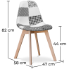 Buy Dining Chair - Upholstered in Black and White Patchwork - Denisse White / Black 59270 - in the UK
