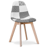 Buy Dining Chair - Upholstered in Black and White Patchwork - Denisse White / Black 59270 at Privatefloor