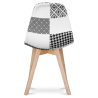 Buy Dining Chair - Upholstered in Black and White Patchwork - Denisse White / Black 59270 with a guarantee