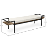 Buy Design bench with cushions - Wood - 3 seats - Lum Cream 59298 - in the UK