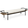 Buy Scandinavian style bench with cushions - Wood and metal Cream 59298 - in the UK