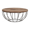 Buy Round Coffee Table - Industrial Design - Wood and Metal - Els Natural wood 59283 - in the UK
