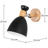 Buy  Wall Lamp - Scandinavian Style - Metal and Wood - Jorson Black 59294 home delivery