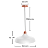 Buy Design Ceiling Lamp - Metal Pendant Lamp - Enar White 59310 in the United Kingdom