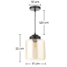 Buy Mikelo pendant lamp - Metal and crystal Black 59331 - in the UK