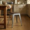 Industrial Design Stool - Wood & Steel - 45cm -Stylix image 7