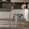 Industrial Design Stool - Wood & Steel - 45cm -Stylix image 7