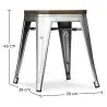 Industrial Design Stool - Wood & Steel - 45cm -Stylix image 7