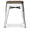 Buy Industrial Design Stool - Wood & Steel - 45cm -Stylix White 58350 - prices