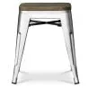 Industrial Design Stool - Wood & Steel - 45cm -Stylix image 7