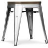 Buy Industrial Design Stool - Wood & Steel - 45cm -Stylix White 58350 at Privatefloor
