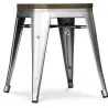 Industrial Design Stool - Wood & Steel - 45cm -Stylix image 7