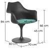 Dining Chair with Armrests - Black Swivel Chair - Tulipan image 7