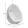 Buy Hanging Egg Design Armchair - Upholstered in Fabric - Eny Light grey 59352 in the United Kingdom