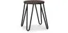 Round Stool - Industrial Design - Wood & Steel - 43cm - Hairpin image 7