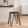 Round Stool - Industrial Design - Wood & Steel - 43cm - Hairpin image 7